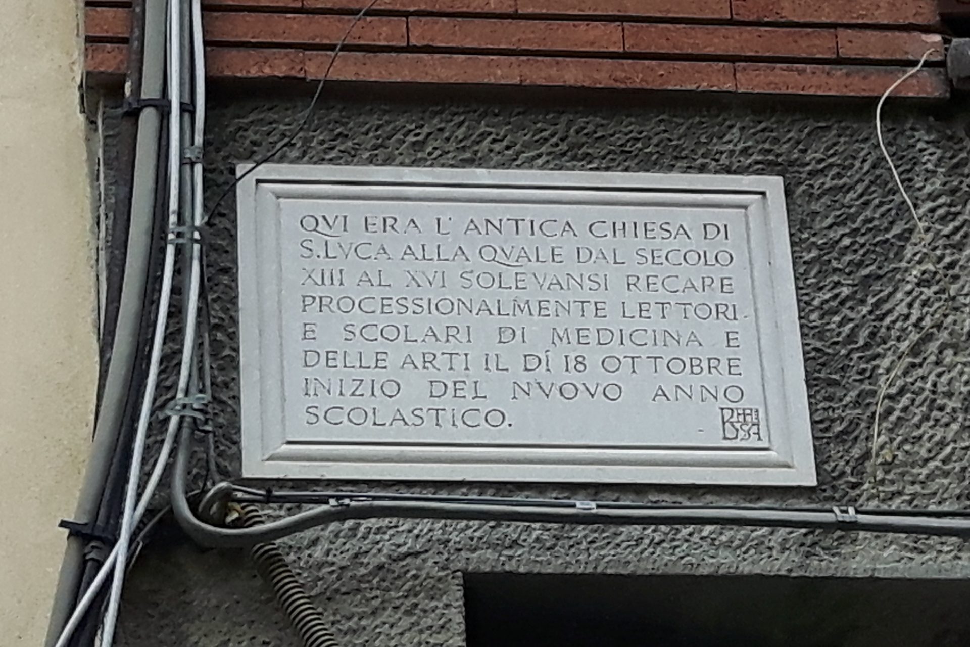 old church of San Luca's memorial tablet, Bologna - 03.jpg